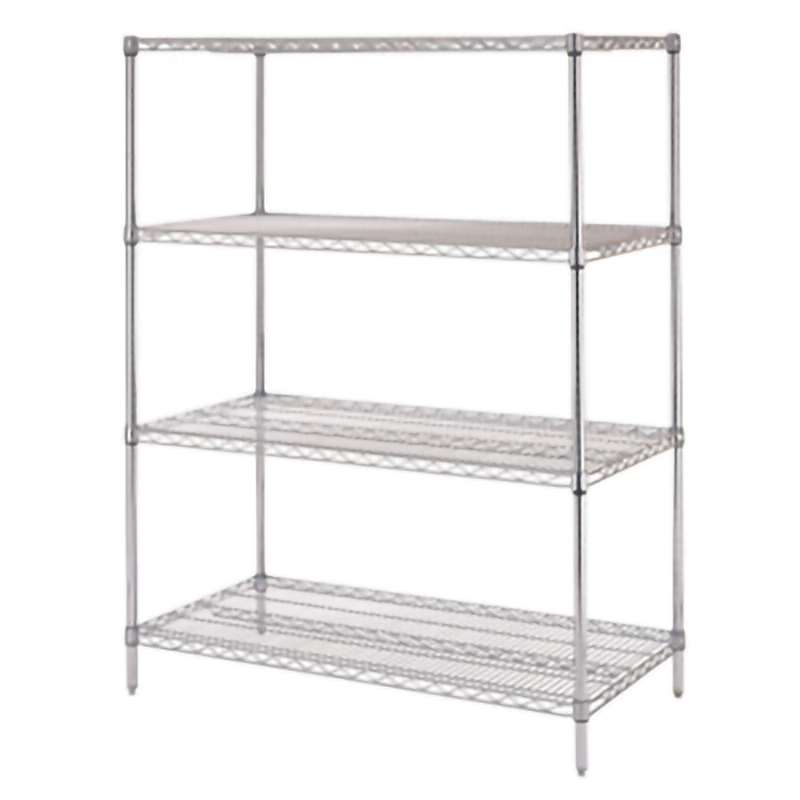 Wire Shelving Starter Unit, 18" x 48" x 74"